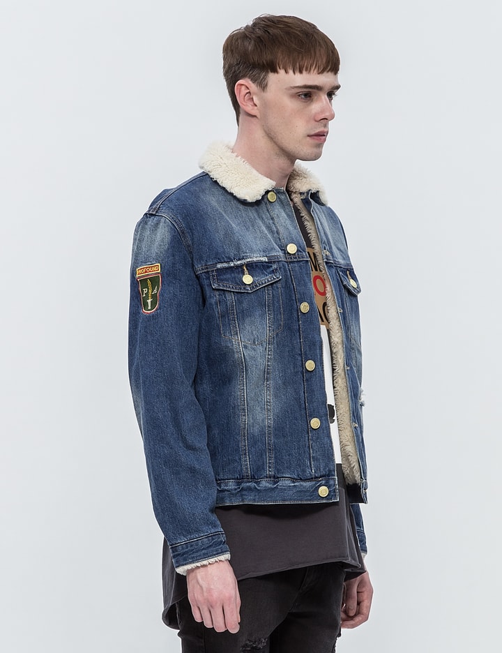 Denim Flame Trucker Jacket Placeholder Image