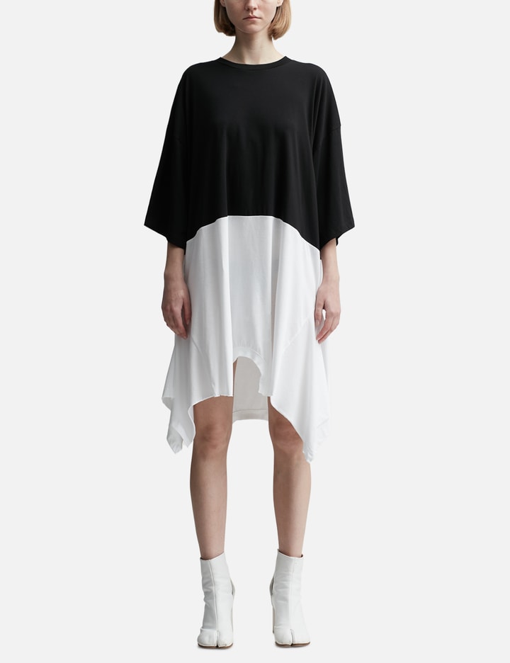 Shop Mm6 Maison Margiela Jersey Oversized T-shirt Dress In Black