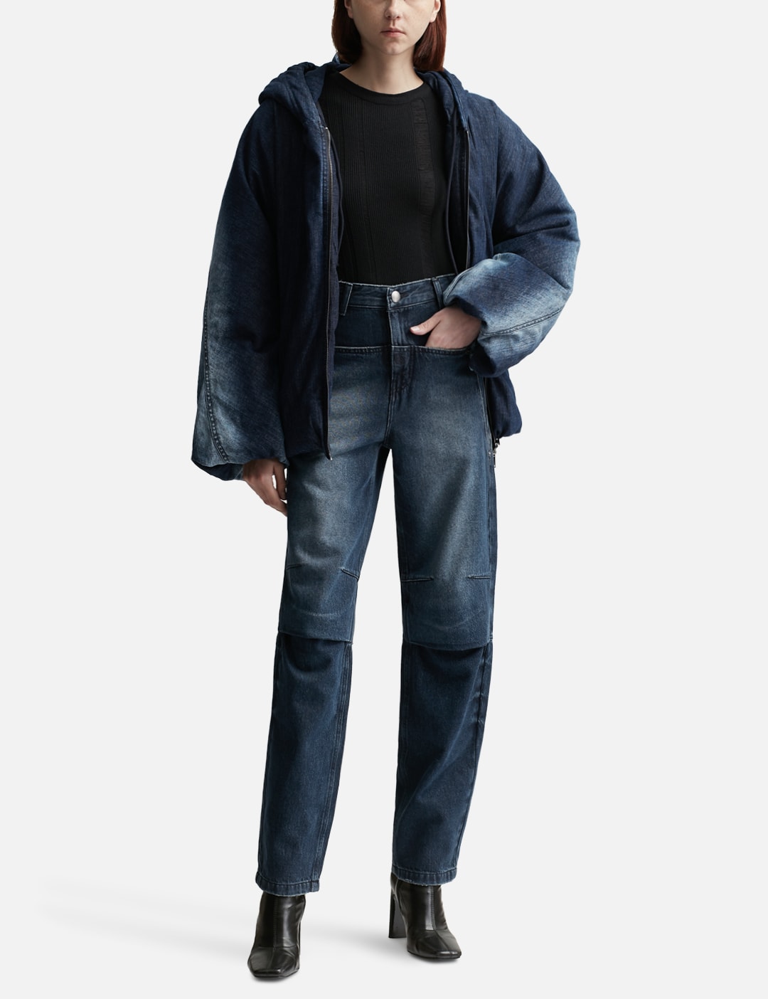 Knee Tuck Denim Pants view 12