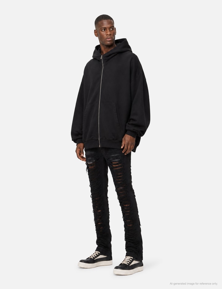 Rick Owens Drkshdw Fog Cut Shredded Denim Jeans