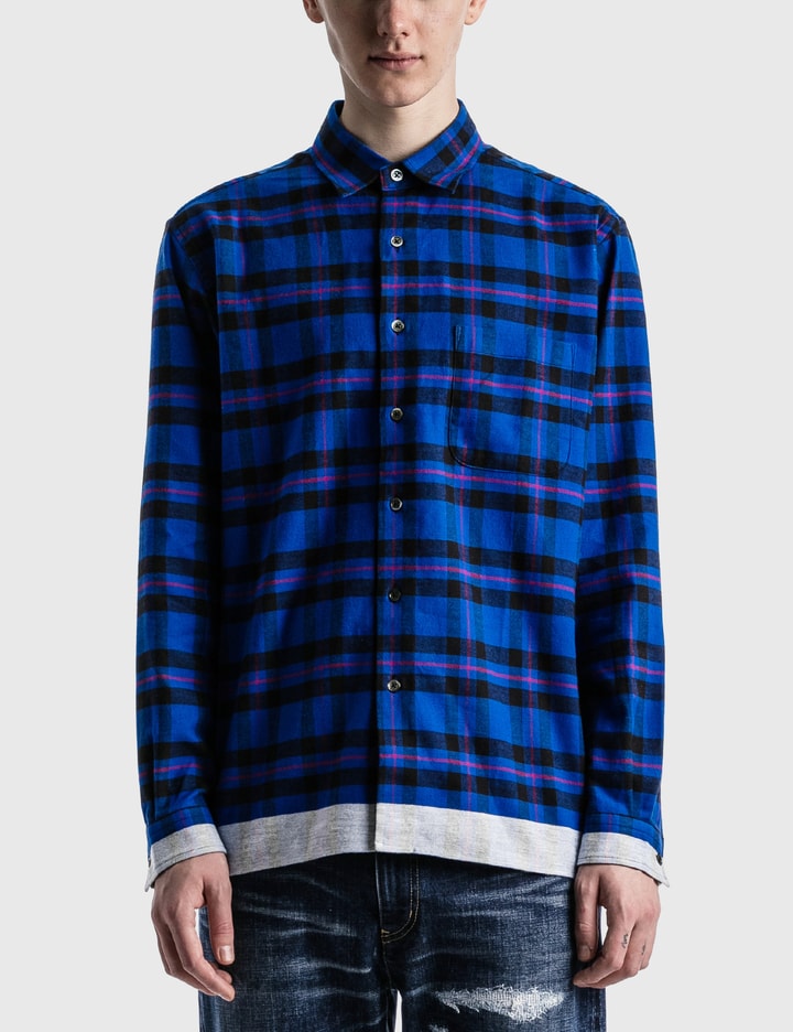 Line Flannel Big Regular Collar Shirt Placeholder Image