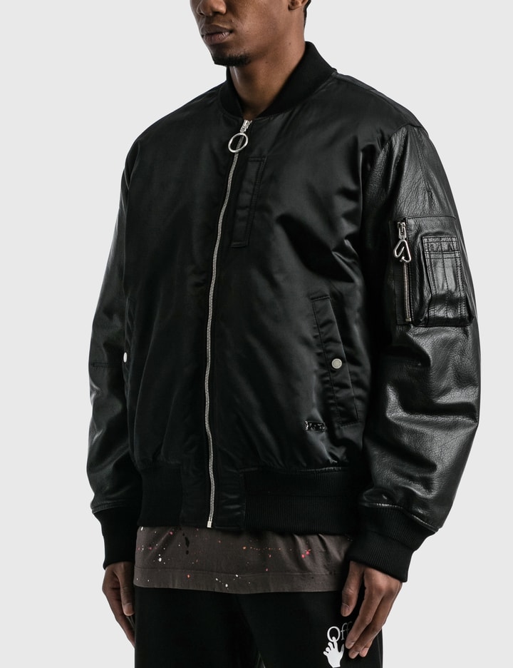 Off-White Leather Arrows Bomber Jacket - Jackets & Coats from