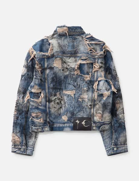 Hard-Washed Damaged Denim Jacket view 9