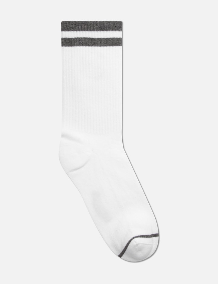 Shop Maison Kitsuné Bold Fox Head Sporty Socks In Grey