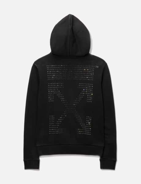 Off white black zip up hoodie Clearance