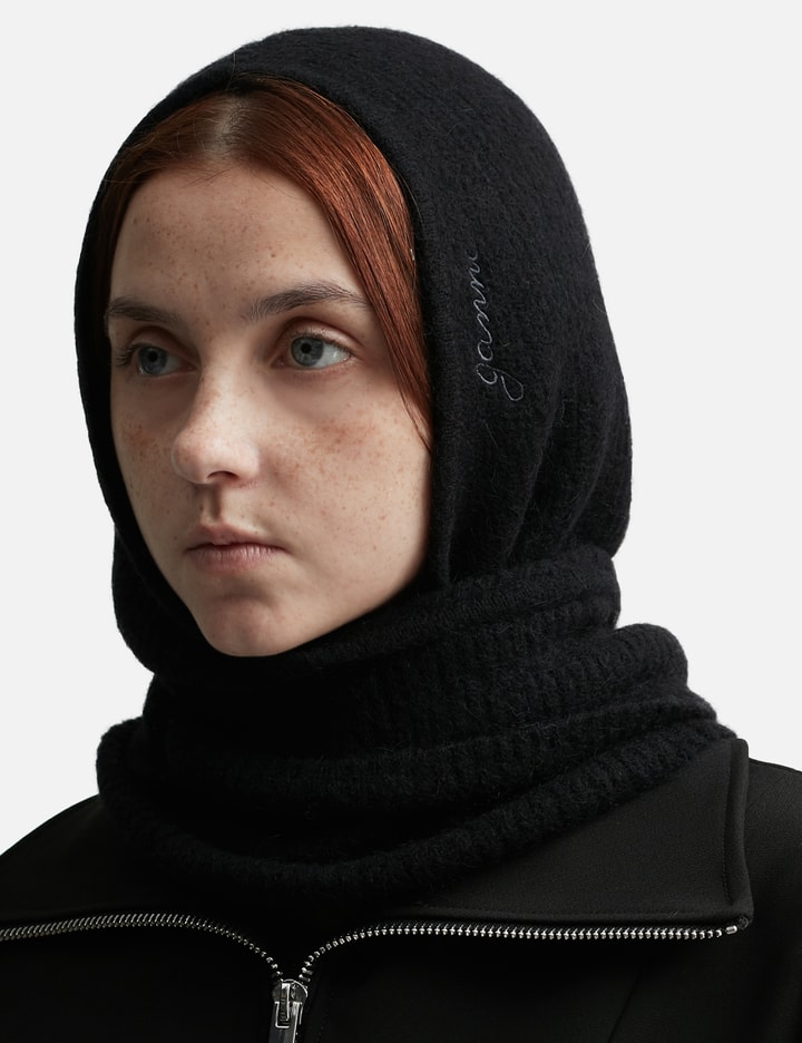 Ganni Soft Wool Balaclava In Black