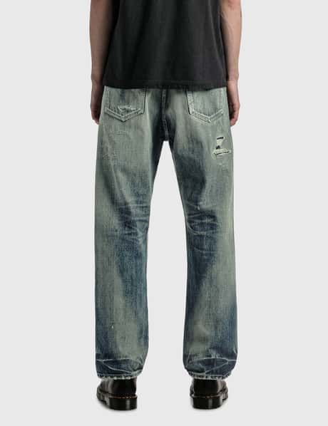 Neighborhood - Savage Slim-Fit Straight-Leg Patchwork Jeans - Black  Neighborhood