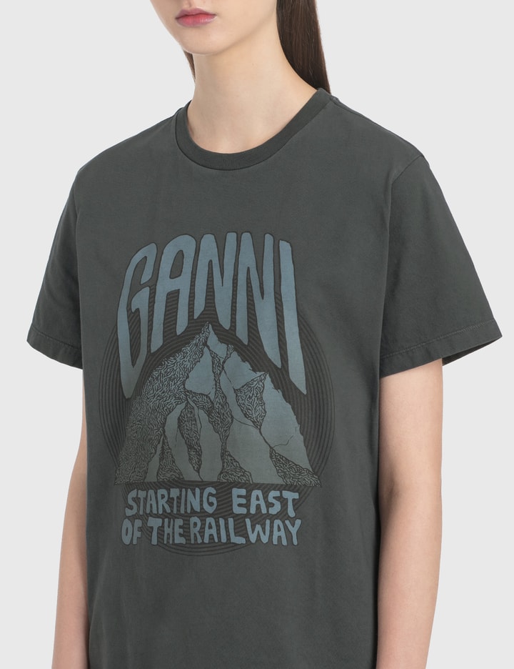 GANNI Grey Mountain Print T-Shirt GANNI