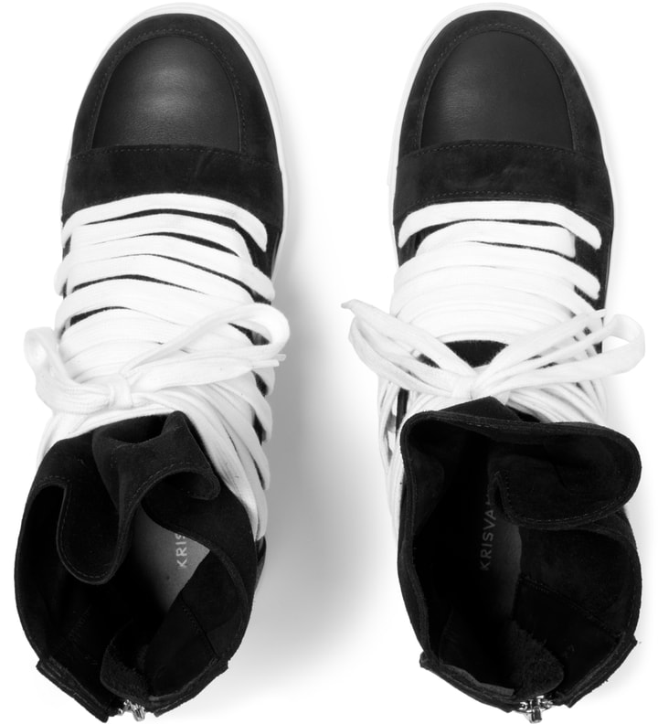 White/Black Rubber Multi Lace Sneakers Placeholder Image