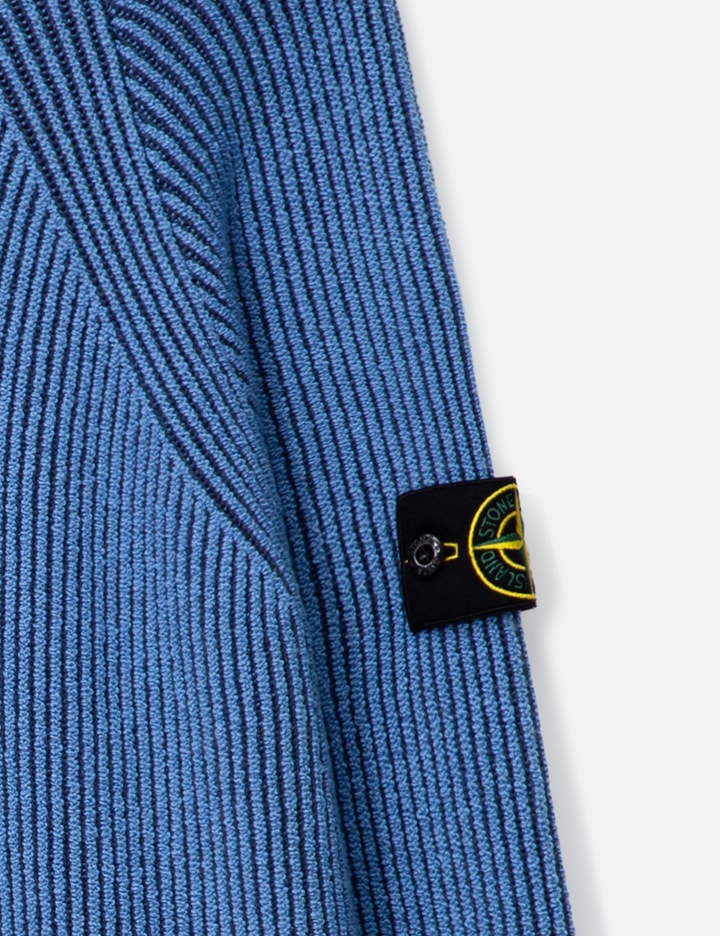 Stone Island Ribbed Texture Sweater With Crew Neckline In Blue