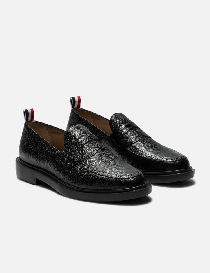 Black Pebble Grain Rubber Sole Penny Loafer Placeholder Image