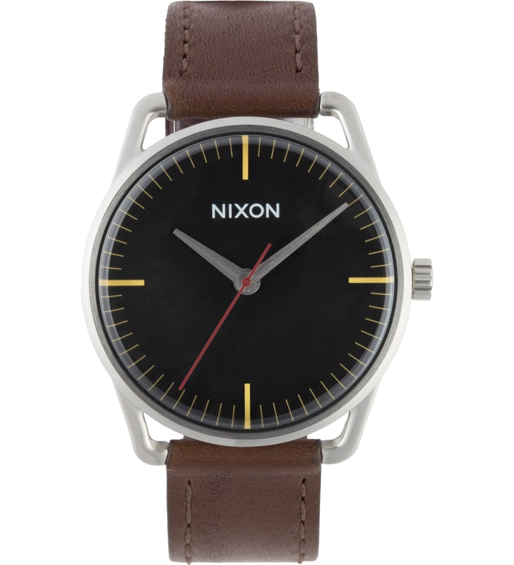 Black Mellor Watch w/ Brown Leather Strap Placeholder Image