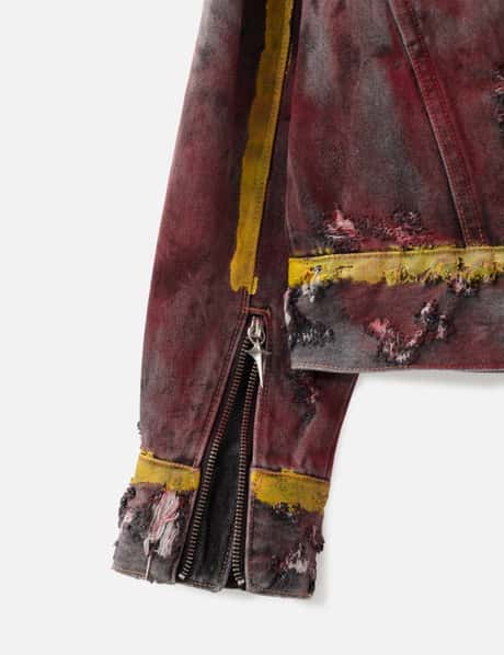 Red Washed Painted Line Jacket view 17