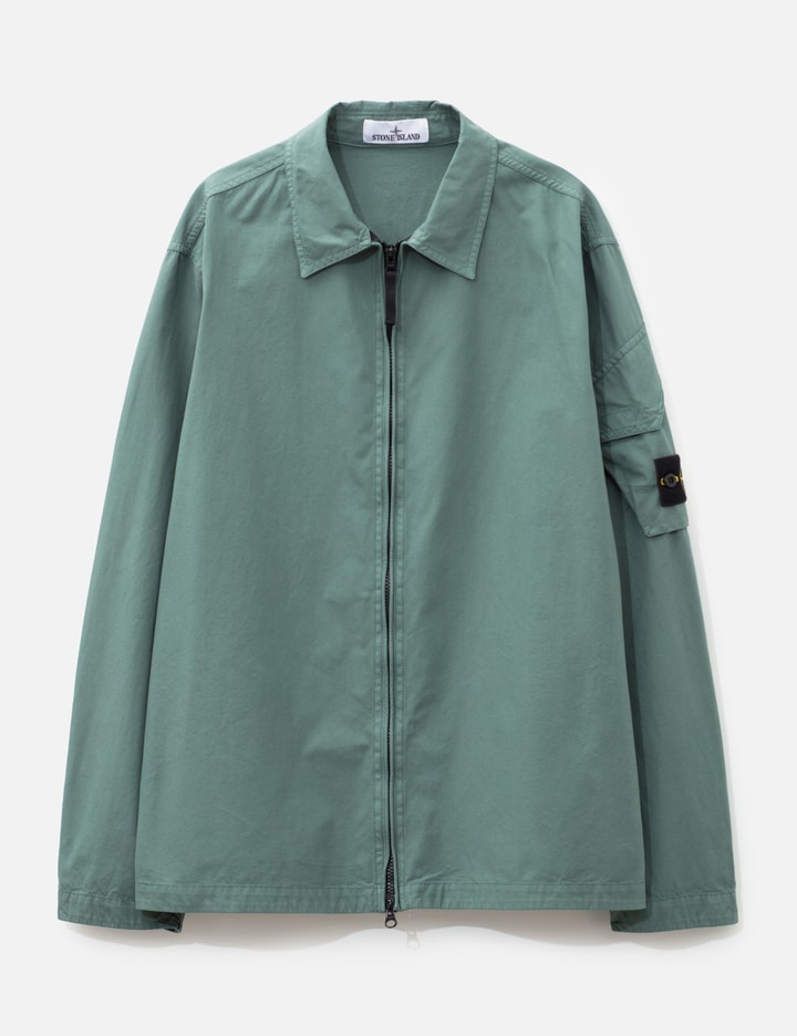 Stone Island Canvas Weave Arm Pocket Zip-Up Overshirt
