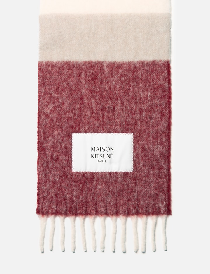 Maison Kitsuné Alpaca Striped Scarf In Red
