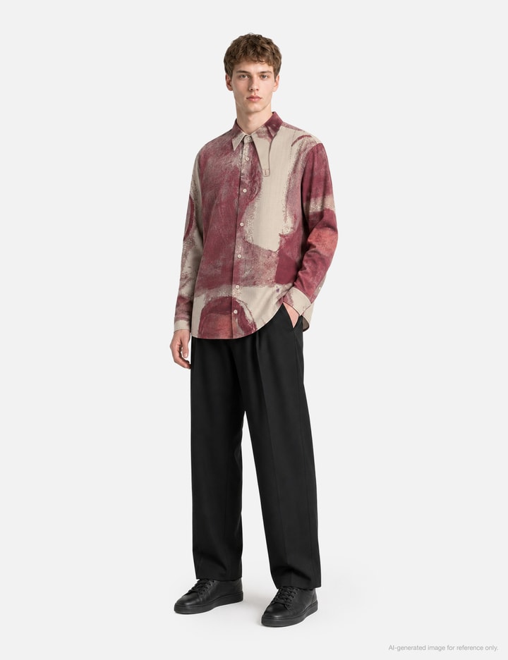 KidSuper Face Sketches Storm Flap Button Up Shirt