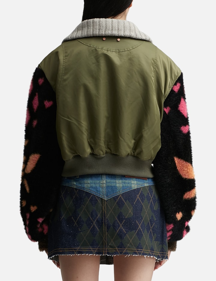 Leona Jacquard Knit Sleeve Bomber Jacket Placeholder Image