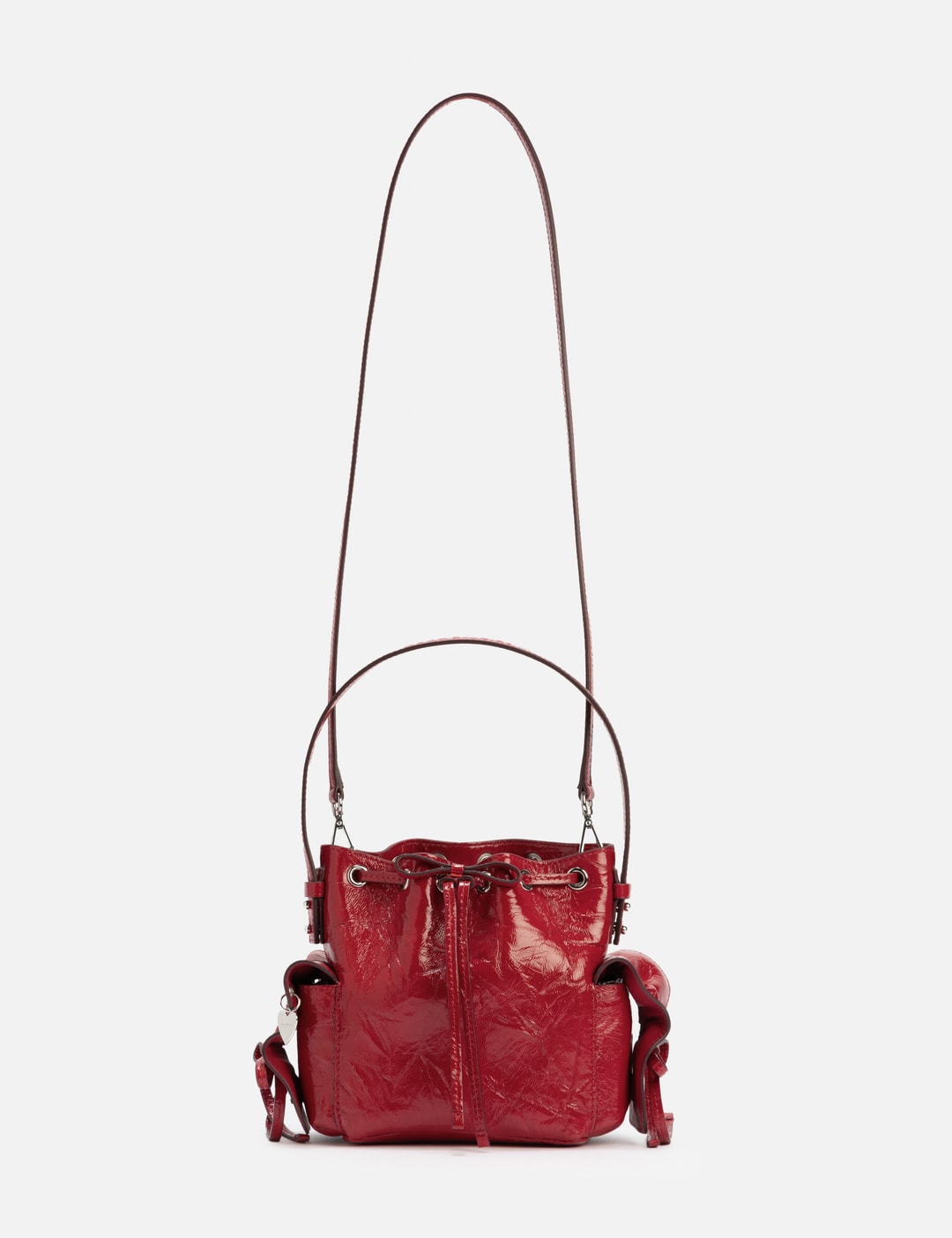 Multipocket Mini Bucket Bag Crinkled Patent view 8