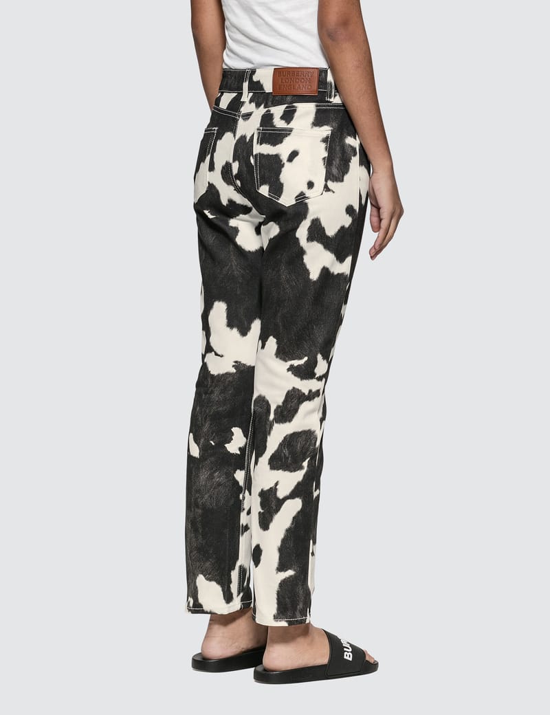 burberry cow print jeans