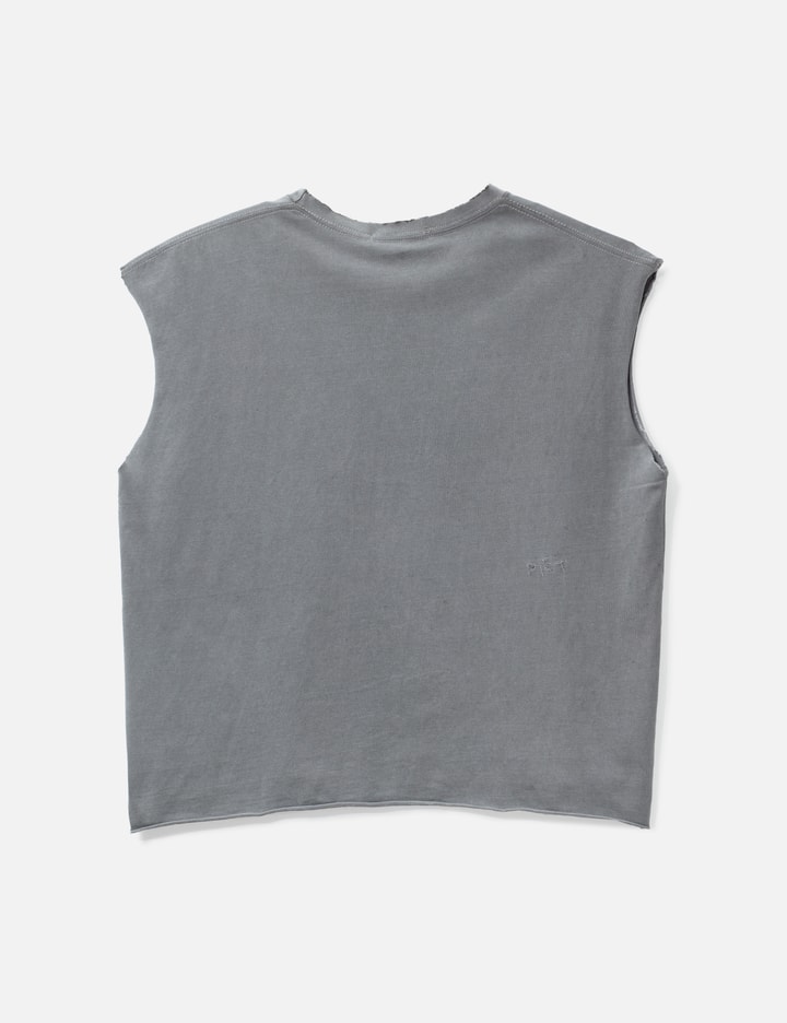 Oversized Raw Edge Sleeveless T-Shirt Placeholder Image