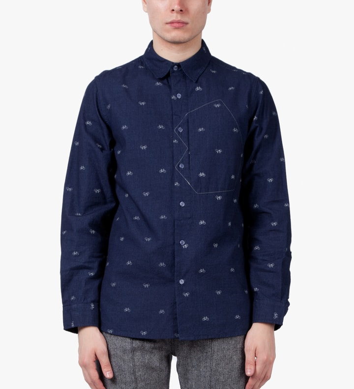 Navy Hidden Map Pockets Shirt Placeholder Image