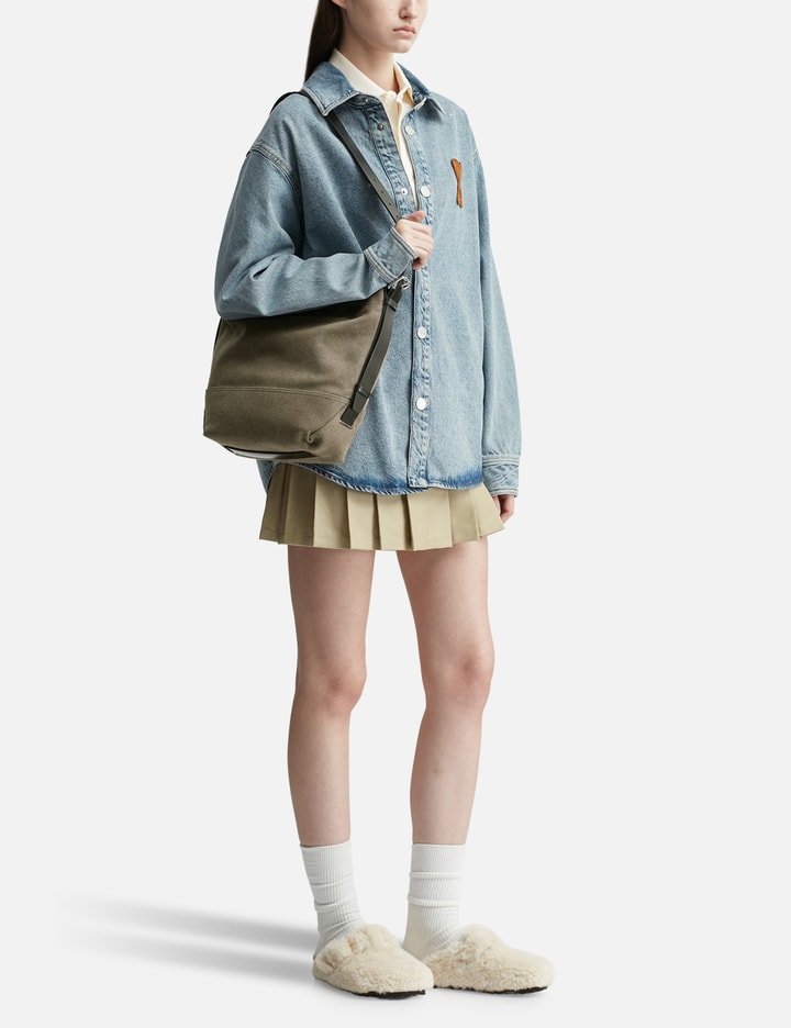 Small Belted Tote Bag In Cotton Canvas Placeholder Image