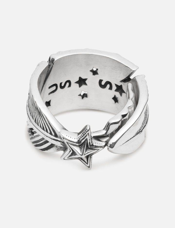 CS Navajo Sheriff Star Arrow Feather Ring - Starry