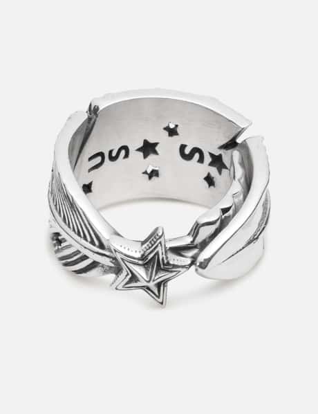 CS Navajo Sheriff Star Arrow Feather Ring - Starry view 6