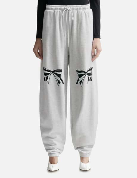 PUSHBUTTON GRAY RIBBON PRINTED SWEATPANTS