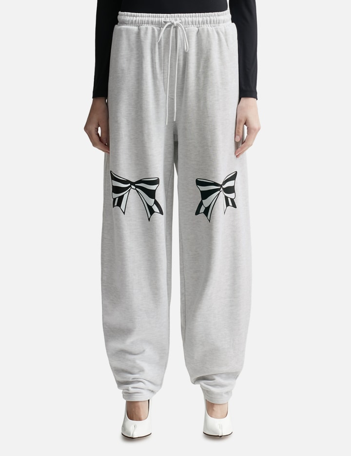 GRAY RIBBON PRINTED SWEATPANTS Placeholder Image