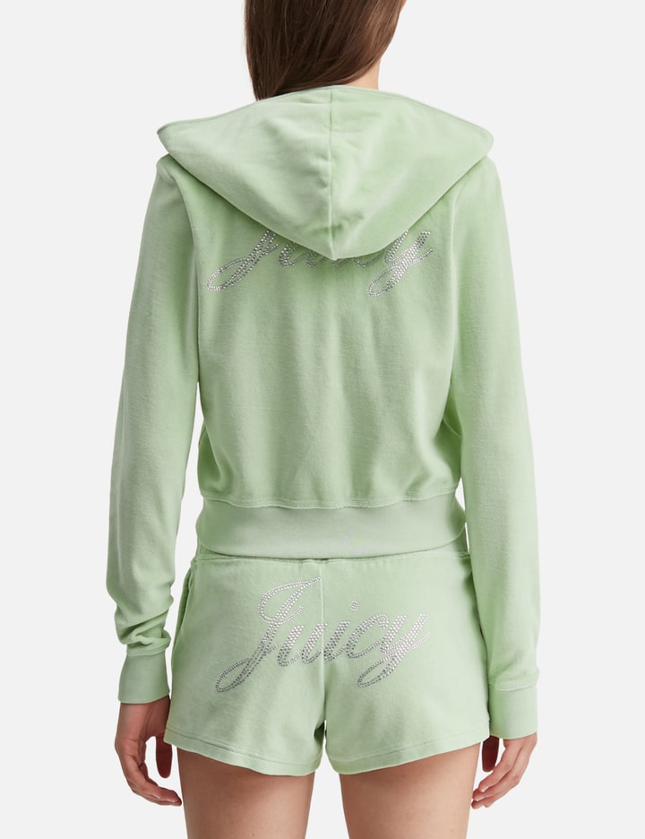 Sporty & Rich Sporty & Rich X Juicy Couture Script Velour Zip Hoodie