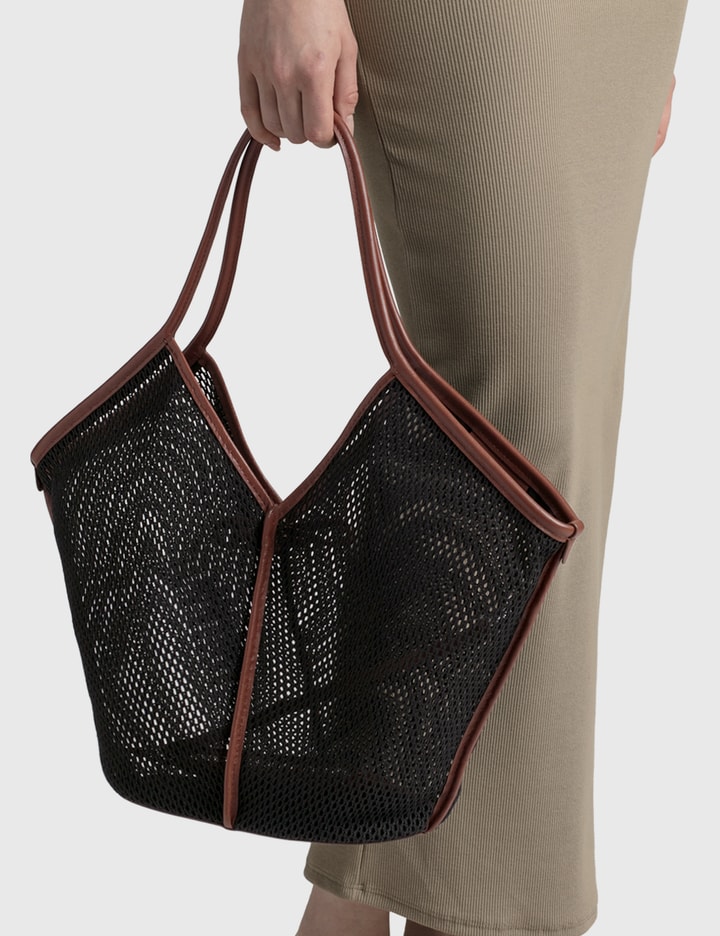 HEREU: Calella tote bag in canvas and leather - Black