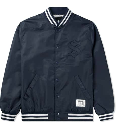 Stüssy - Navy Satin Stadium Jacket | HBX - Globally Curated 