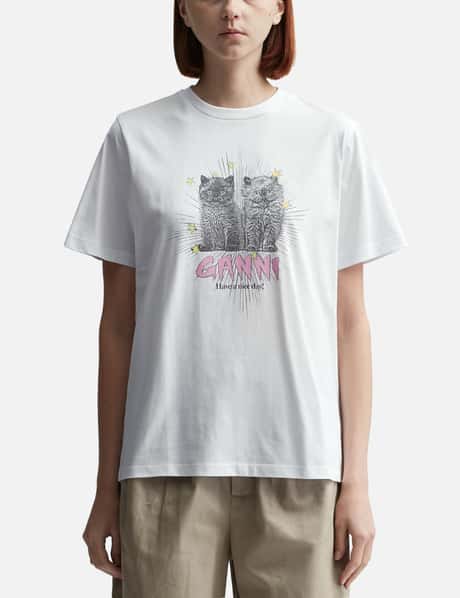 Ganni Basic Jersey Kittens Relaxed T-shirt