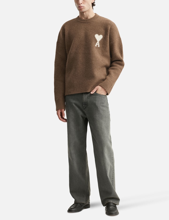 Ami Alexandre Mattiussi Brown Alpaca Ami De Coeur Crewneck Sweater Brown In Brown