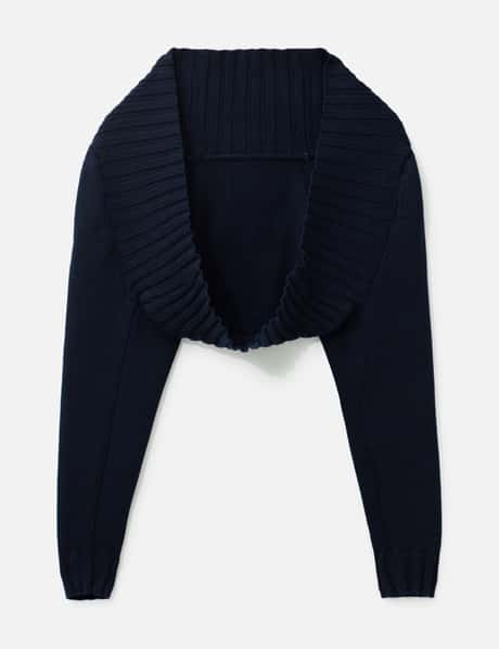 Navy Blue Knit Bolero view 6