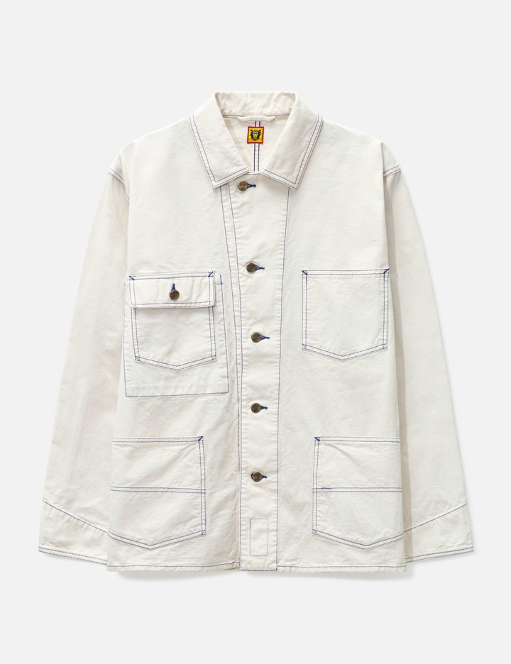 Human Made Garment Dyed Coverall Jacket In White