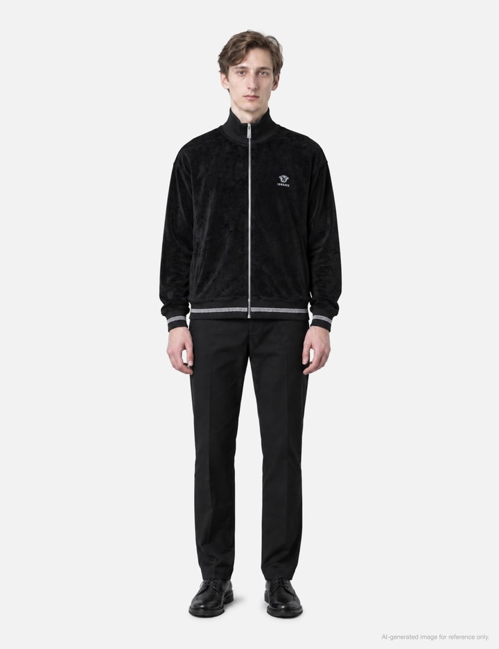 Versace SWEATSHIRT RESPONSIBLE VISCOSE MIX CHENILLE WITH GRECA DETAILS