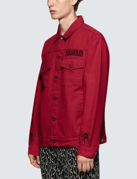 Cheap Monday Denim Jacket in Red for Men