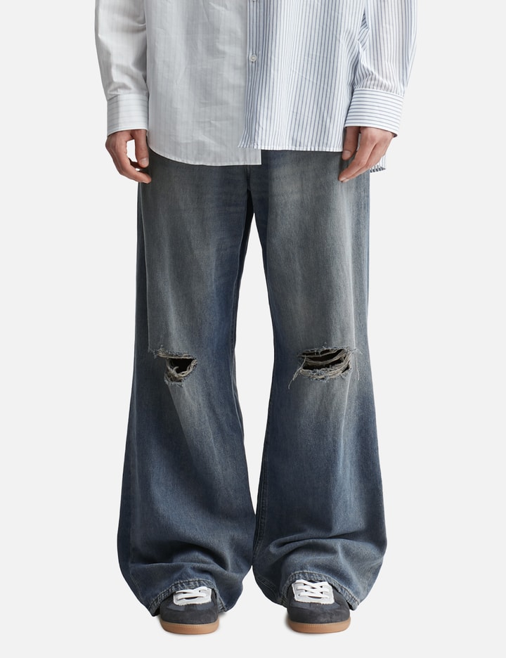 Ripped Knees Denim Jeans Placeholder Image