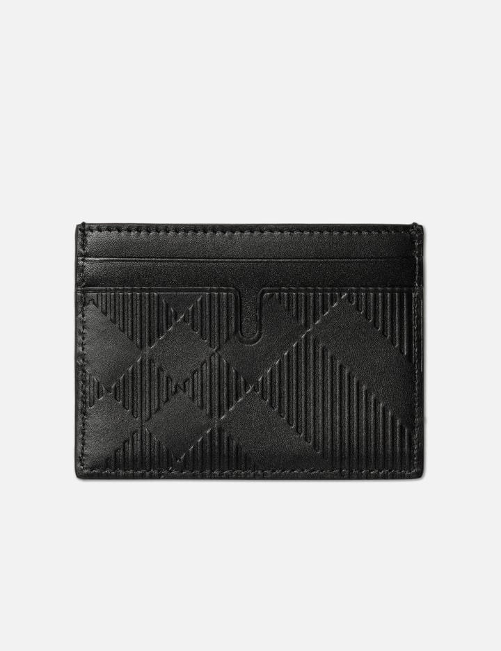 Shop Burberry Check Leather Card Case In Black