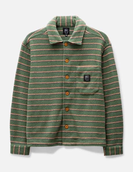 Brain Dead STRIPED MICRO SHERPA OVERSHIRT
