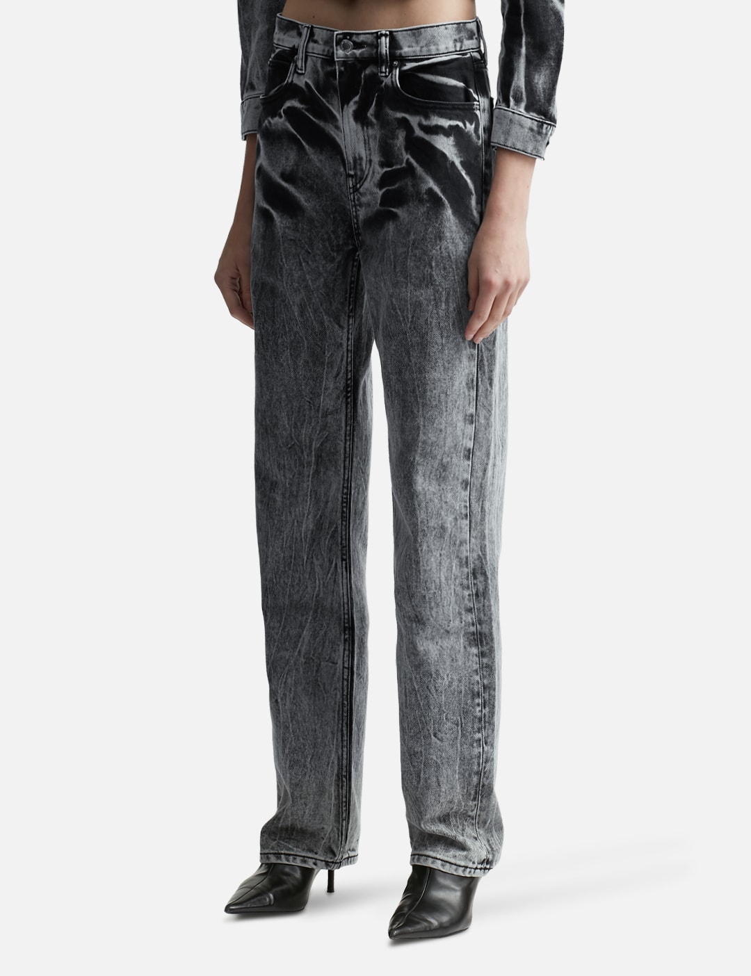 Blade Logo-Embroidered Ez Mid-Rise Wide-Leg Jeans view 14