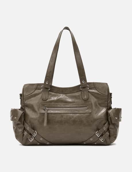 DEINET Stud Pocket Big Bag In Khaki