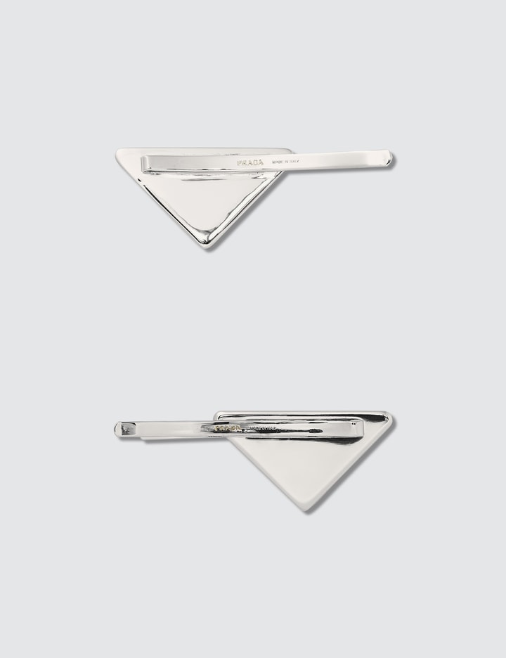 Prada - Triangle Logo Hair Clip  HBX - Globally Curated Fashion and  Lifestyle by Hypebeast
