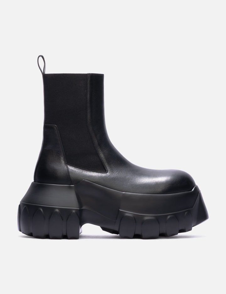 Rick Owens Black Concordians Beatle Bozo Tractor Chelsea Boots In Black