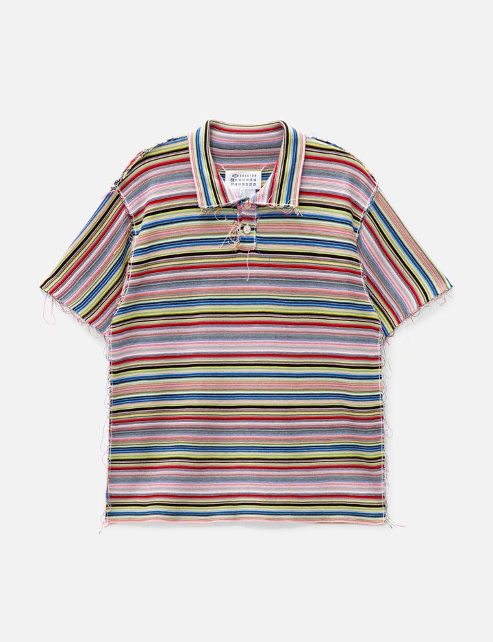 Stripe Knit Polo Shirt Placeholder Image