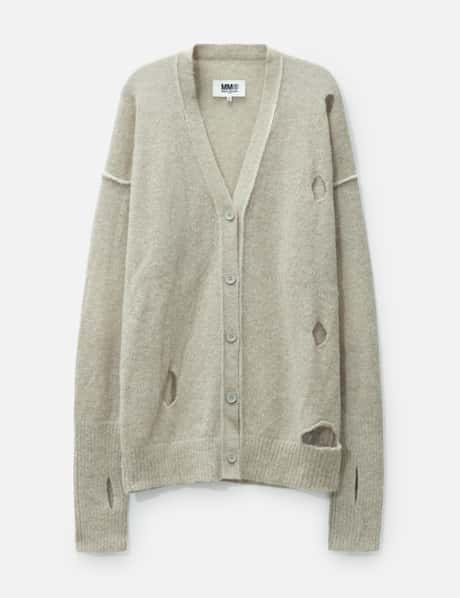 MM6 Maison Margiela Distressed Long Cardigan