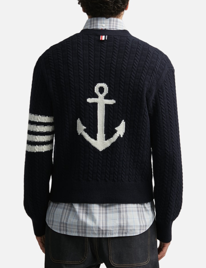 Thom Browne Relaxed Cable Stitch 4-Bar Cardigan