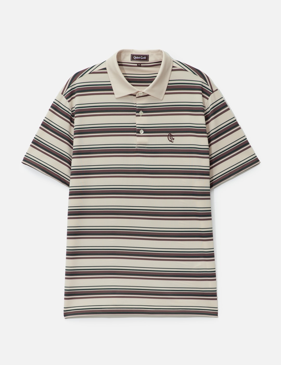 QUIET GOLF Monogram Striped Polo